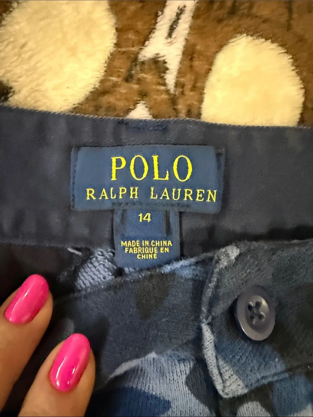 Polo by Ralph Lauren Men’s Blue Camo Cotton-Blend Shorts